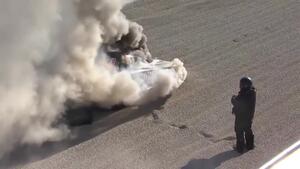 Terry Haddock&#039;s Funny Car bursts into flames at Auto Club NHRA Finals in Pomona