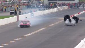 Pro Mod racer Mike Bowman crashes at AAA Insurance NHRA Midwest Nationals in St. Louis