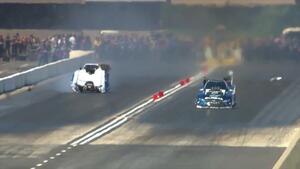 Tommy Johnson Jr. blows body off his Funny Car at 2018 JEGS Route 66 NHRA Nationals in Chicago