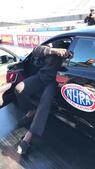 Big guy, small car: Shaquille O&#039;Neal getting out of car