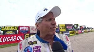 John Force collides with wall at 2018 JEGS NHRA Route 66 Nationals