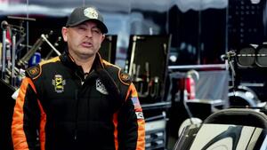 Mike Salinas describes the power of a Top Fuel dragster at the 2019 Virginia NHRA Nationals
