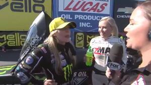 Brittany Force wins the NHRA Four-Wide Nationals presented by Lowes Foods