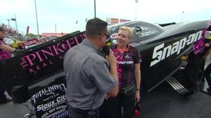 The Pink Fund founder Molly MacDonald joins Cruz Pedregon's Toyota Camry on the starting line