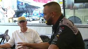 Tony Schumacher speaks to a Youth and Education Services group in Topeka