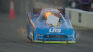 Super Slo Mo: Tim Wilkerson explosion from the 2018 NHRA New England Nationals