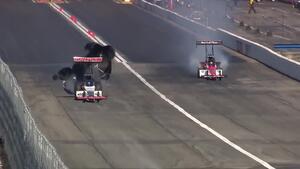 Steve Torrence goes low in Top Fuel on Friday in Pomona