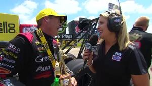 Clay Millican captures the Top Fuel Wally at the 2018 Menards NHRA Heartland Nationals in Topeka