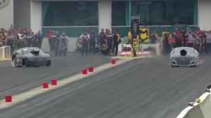 Mike Castellana crashes during Pro Mod qualifying at the Gatornationals