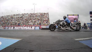 Jay Turner wins Top Fuel Harley at 29022 Dodge Power Brokers NHRA U.S. Nationals