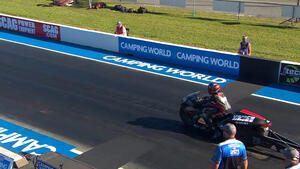 Gaige Herrera is the No. 1 qualifier in Pro Stock Motorcycle at the 2023 Gatornationals