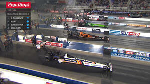 Josh Hart is the No. 1 qualifier in Top Fuel Friday at the 2023 Circle NHRA Four-Wide Nationals