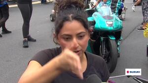 Suzuki Science of Speed-cutting a good light on a bike at a four-wide race