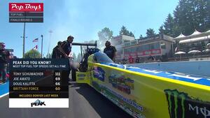 Brittany Force's top-speeds of the meet records