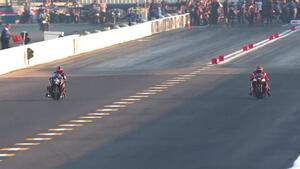 Gaige Herrera is the No. 1 qualifier in Pro Stock Motorcycle on Friday at the NHRA Midwest Nationals